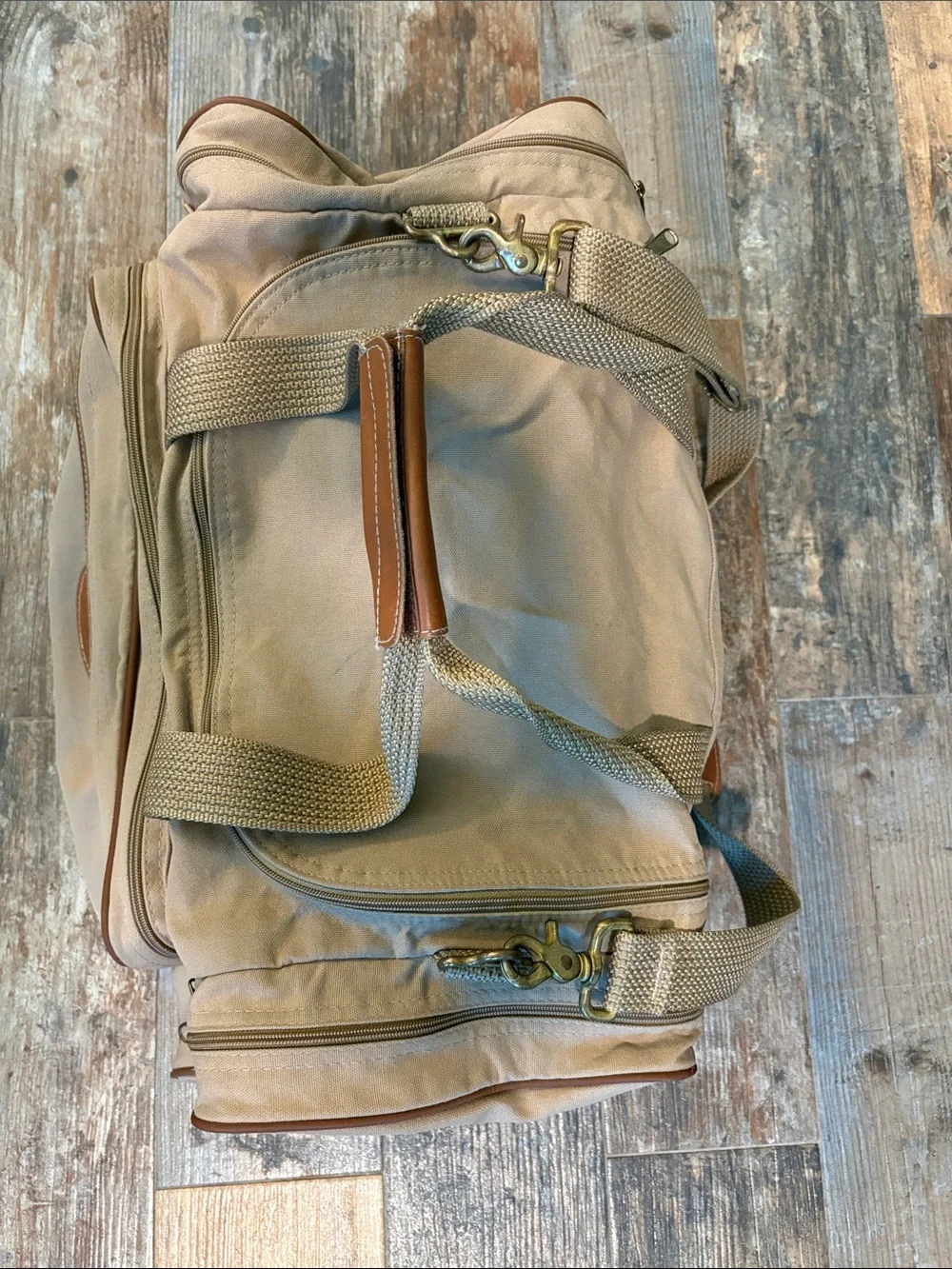 Eddie Bauer Ford Tan Canvas Duffel